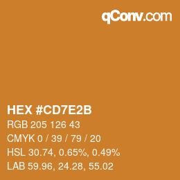 カラーコード: HEX #CD7E2B | qconv.com