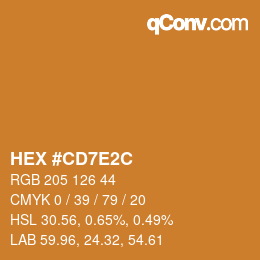 Color code: HEX #CD7E2C | qconv.com