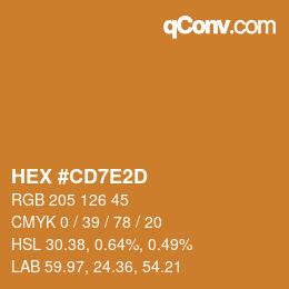 カラーコード: HEX #CD7E2D | qconv.com
