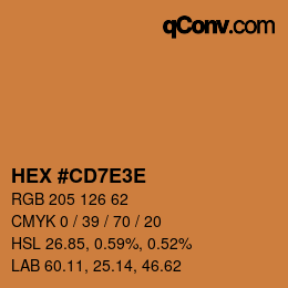 Farbcode: HEX #CD7E3E | qconv.com