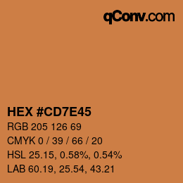 Color code: HEX #CD7E45 | qconv.com