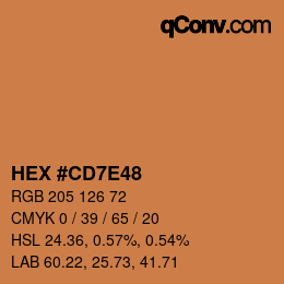 Color code: HEX #CD7E48 | qconv.com