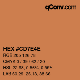 Color code: HEX #CD7E4E | qconv.com