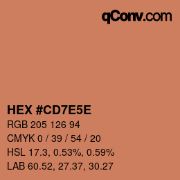 Color code: HEX #CD7E5E | qconv.com