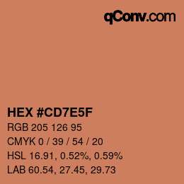 Color code: HEX #CD7E5F | qconv.com