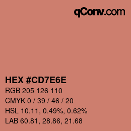 Color code: HEX #CD7E6E | qconv.com