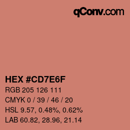 Color code: HEX #CD7E6F | qconv.com