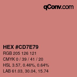 Color code: HEX #CD7E79 | qconv.com