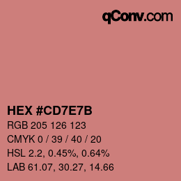 Color code: HEX #CD7E7B | qconv.com