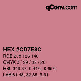 Color code: HEX #CD7E8C | qconv.com