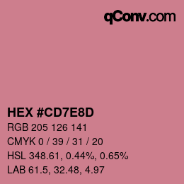 Color code: HEX #CD7E8D | qconv.com