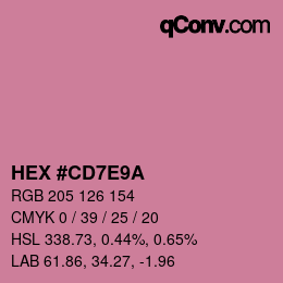 Color code: HEX #CD7E9A | qconv.com