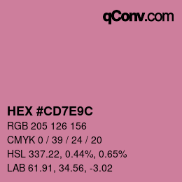 カラーコード: HEX #CD7E9C | qconv.com
