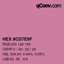 颜色代码: HEX #CD7E9F | qconv.com
