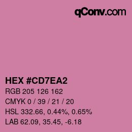 カラーコード: HEX #CD7EA2 | qconv.com