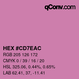 カラーコード: HEX #CD7EAC | qconv.com
