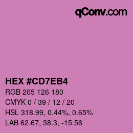 カラーコード: HEX #CD7EB4 | qconv.com