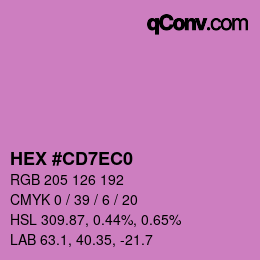 颜色代码: HEX #CD7EC0 | qconv.com