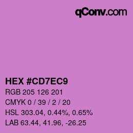 Farbcode: HEX #CD7EC9 | qconv.com