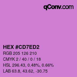カラーコード: HEX #CD7ED2 | qconv.com