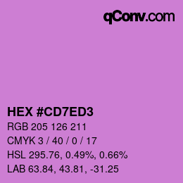 カラーコード: HEX #CD7ED3 | qconv.com