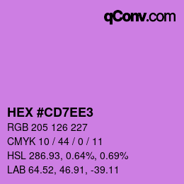 カラーコード: HEX #CD7EE3 | qconv.com