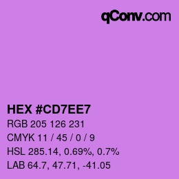 カラーコード: HEX #CD7EE7 | qconv.com
