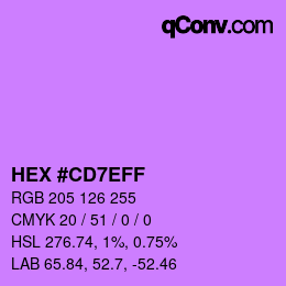 カラーコード: HEX #CD7EFF | qconv.com