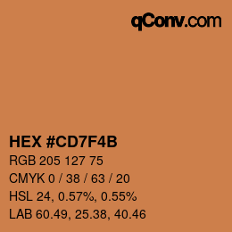 Color code: HEX #CD7F4B | qconv.com
