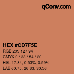 Color code: HEX #CD7F5E | qconv.com