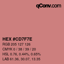 Color code: HEX #CD7F7E | qconv.com