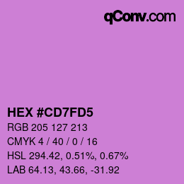 カラーコード: HEX #CD7FD5 | qconv.com