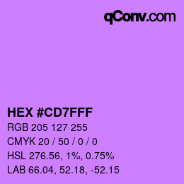 Color code: HEX #CD7FFF | qconv.com