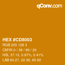 カラーコード: HEX #CD8003 | qconv.com