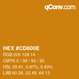 Color code: HEX #CD800E | qconv.com