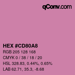 カラーコード: HEX #CD80A8 | qconv.com