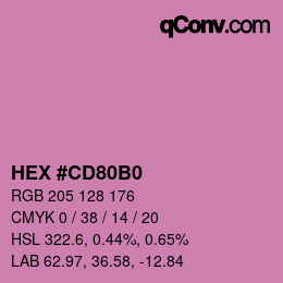 カラーコード: HEX #CD80B0 | qconv.com