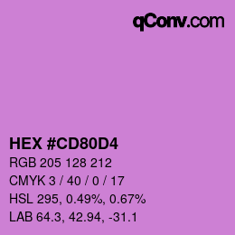 カラーコード: HEX #CD80D4 | qconv.com