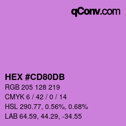 カラーコード: HEX #CD80DB | qconv.com