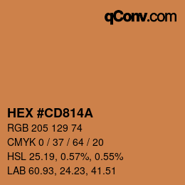 Color code: HEX #CD814A | qconv.com