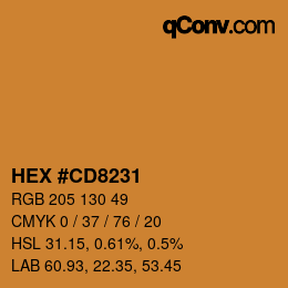 Color code: HEX #CD8231 | qconv.com