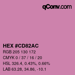Color code: HEX #CD82AC | qconv.com