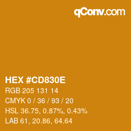 Color code: HEX #CD830E | qconv.com