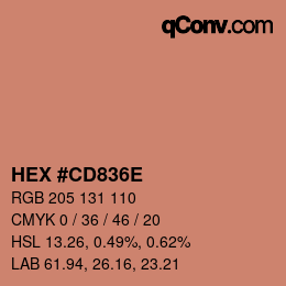 Color code: HEX #CD836E | qconv.com