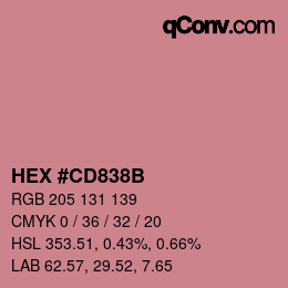 Color code: HEX #CD838B | qconv.com