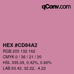 颜色代码: HEX #CD84A2 | qconv.com