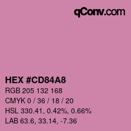 颜色代码: HEX #CD84A8 | qconv.com