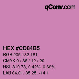 颜色代码: HEX #CD84B5 | qconv.com