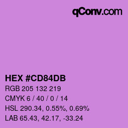 カラーコード: HEX #CD84DB | qconv.com