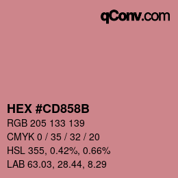 Color code: HEX #CD858B | qconv.com